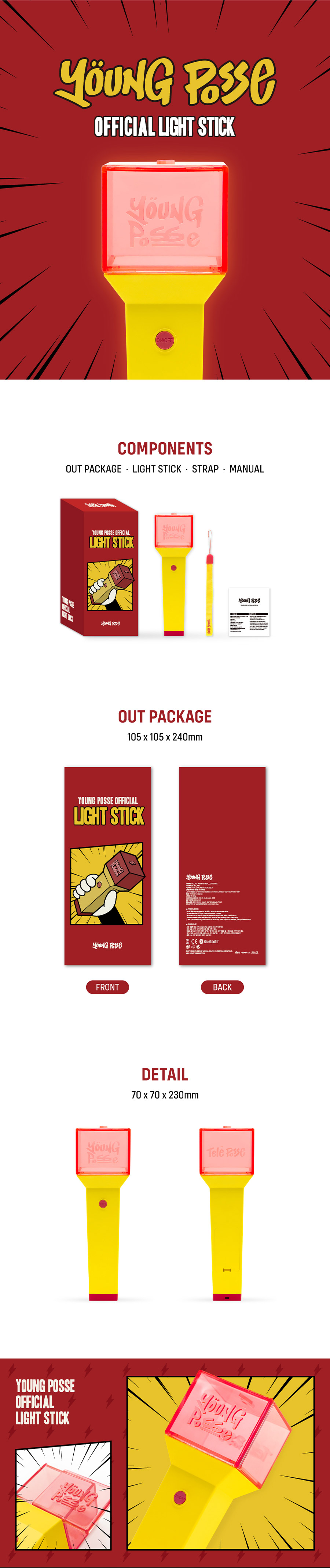 YOUNG POSSE Official Light Stick kpoptown.com